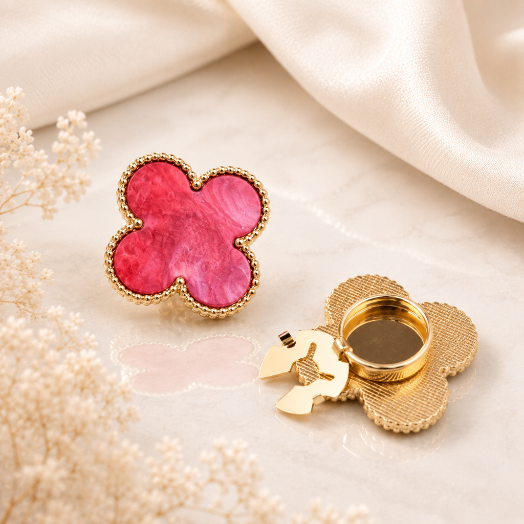 Blush Clover Button Cover