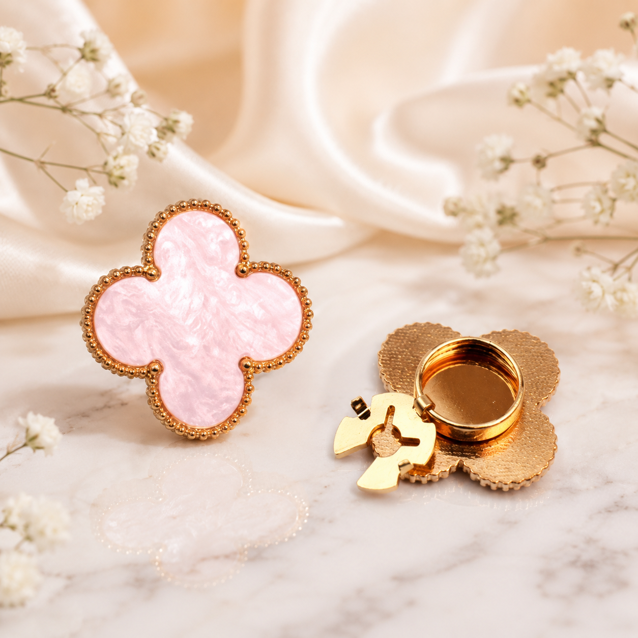 Blush Clover Button Cover