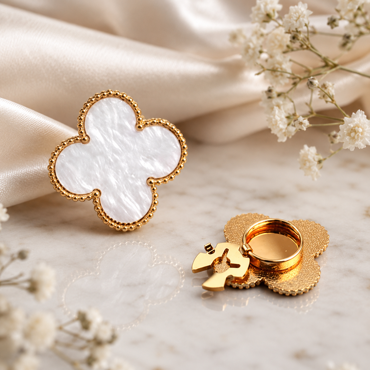 Blush Clover Button Cover